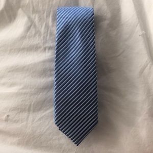 Blue Striped Silk Skinny Tie / Martin Greenfield